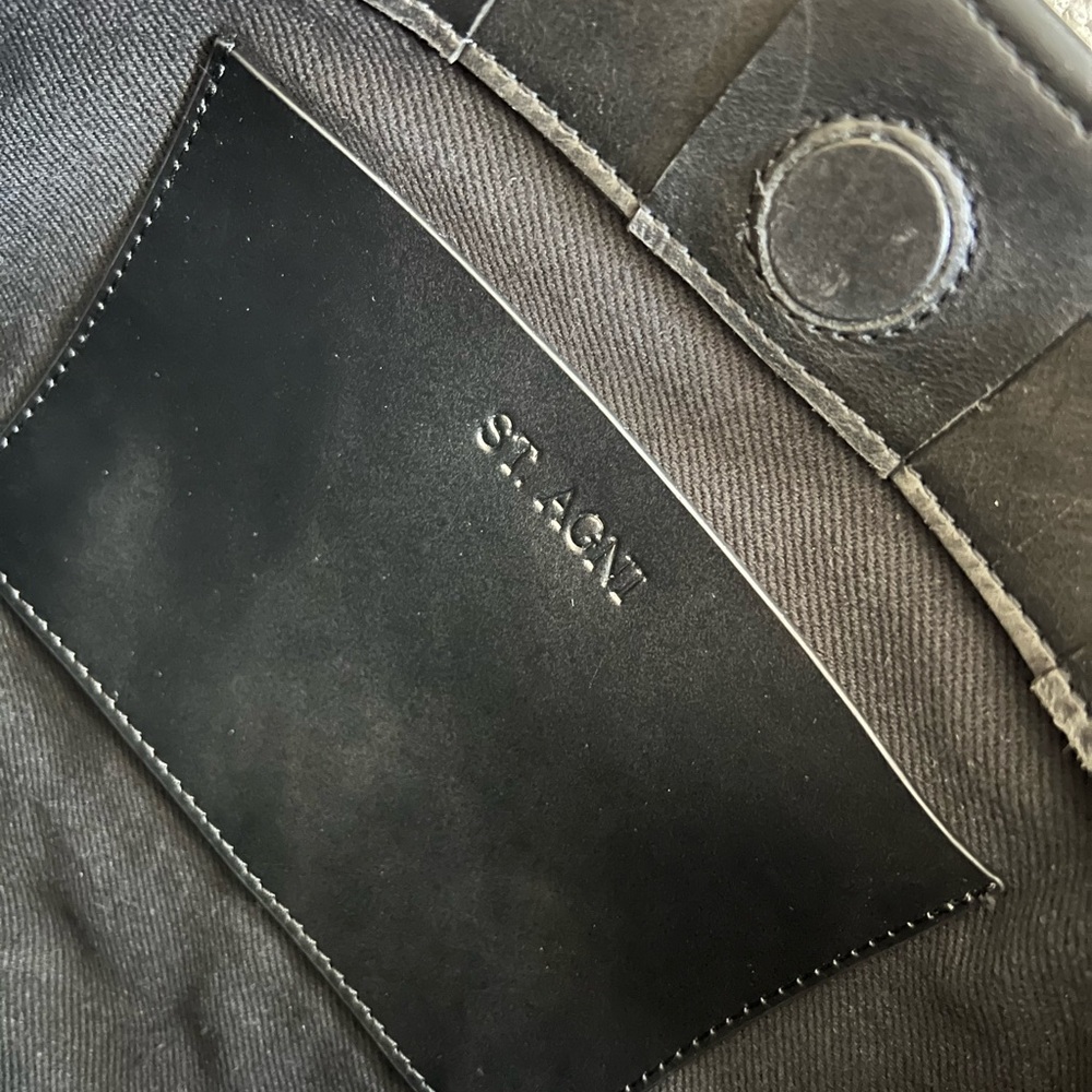 St. Agni Charcoal Leather Tote - Picture 3 of 6